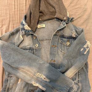 Denim hooded jacket